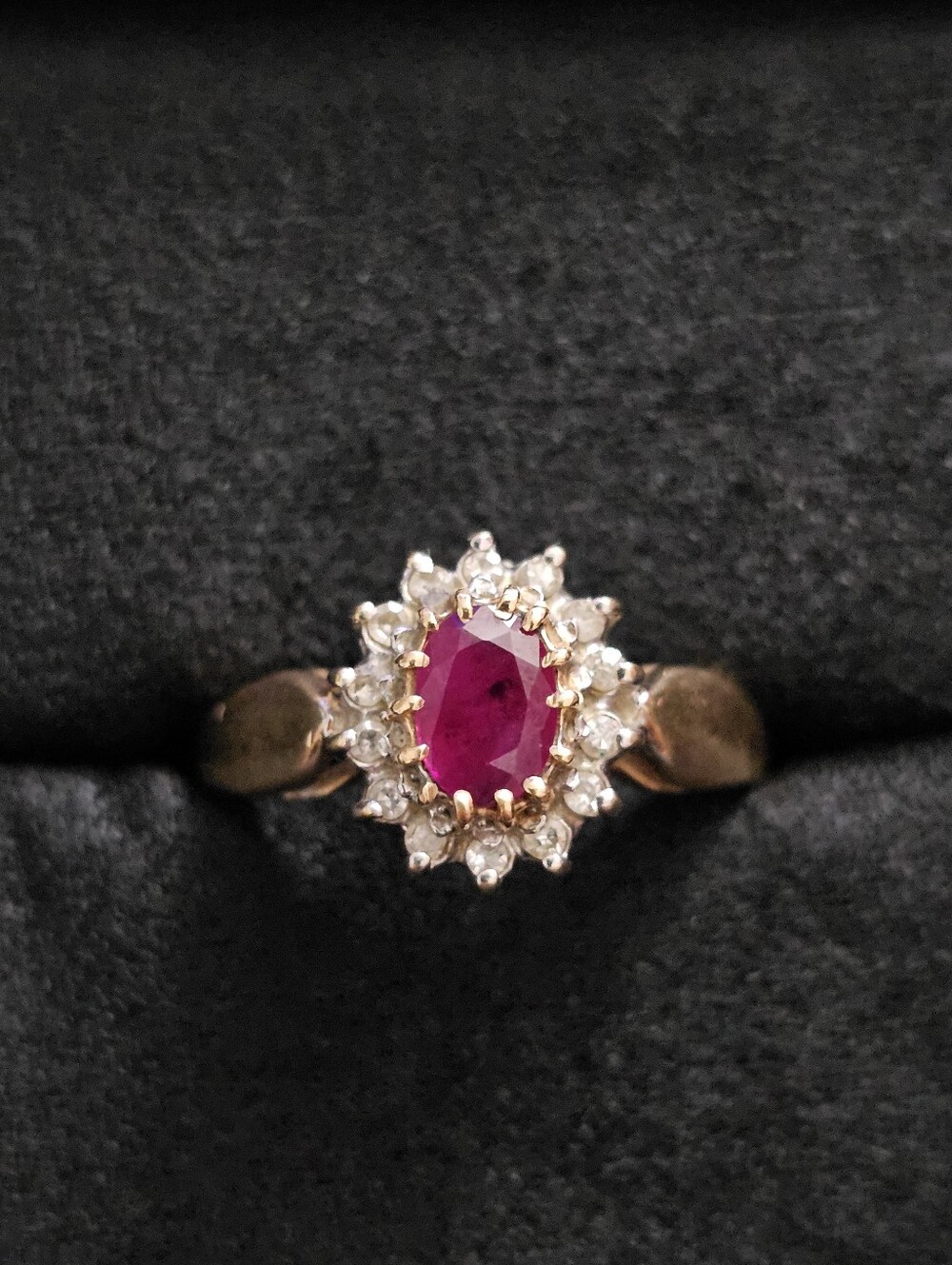 14k Ruby,Diamond Yellow Gold Ring